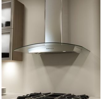 750 CFM 36 Inch Stainless Steel Wall Mounted Range Hood with Dual Halogen Lighting System and Glass Accent