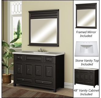 48" Bathroom Vanity Set - Cabinet, Stone Top and Mirror Included