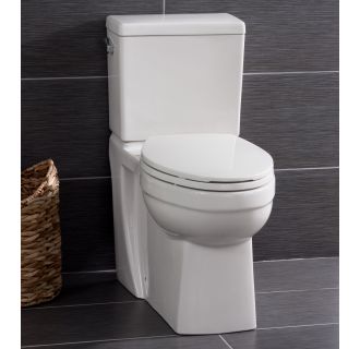 Two-Piece High Efficiency Toilet with Elongated Chair Height Bowl and Skirted Trapway (Includes Slow-Close Seat and Wax Ring)