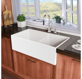 Inferno 33" Double Basin Reversible Farmhouse Fireclay Kitchen Sink with 60/40 Split