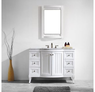 47-1/5" Free Standing Single Vanity Set with Wood Cabinet, Marble Vanity Top, Ceramic Undermount Sink and Finish Coordinating Mirror
