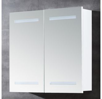26"W 25"H Double Door Reversible Hinge Mirrored Medicine Cabinet for Surface Mount Installations with LED Lighting