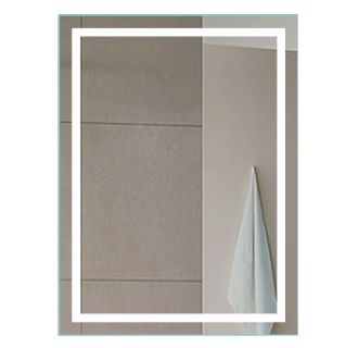 24" W x 32" H Rectangular Frameless Wall Mounted Mirror with LED Lighting