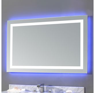 43"W 28"H Rectangular Frameless Wall Mounted Mirror with LED Lighting