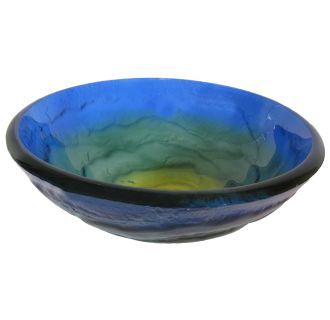 Circular 16-1/2" Tempered Glass Vessel Bathroom Sink