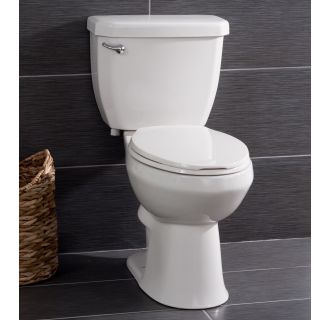 Two-Piece High Efficiency Toilet with Elongated Chair Height Bowl (Includes Seat and Wax Ring)