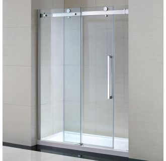 81-1/2" High x 56 - 60" Adjustable Wide Frameless Shower Door for Alcove Installations - Acrylic Shower Base Included