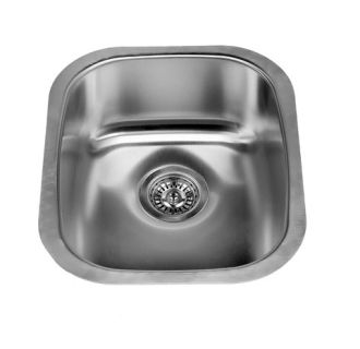 16-1/8" Undermount Single Basin Stainless Steel Kitchen / Bar Sink - Steel Drain Assembly Included