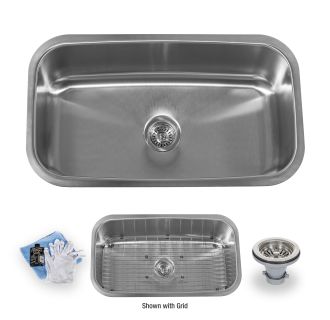 32" Undermount Single Basin Stainless Steel Kitchen Sink - Drain Assembly, Basin Rack and Maintenance Kit Included