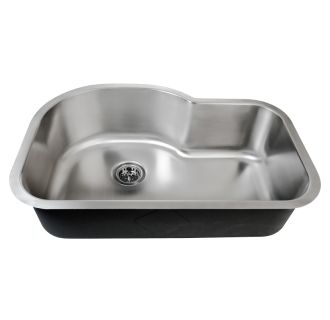 31-1/2" Single Basin 16-Gauge Stainless Steel Kitchen Sink - Drain Assembly, Basket Grid, Maintenance Kit Included
