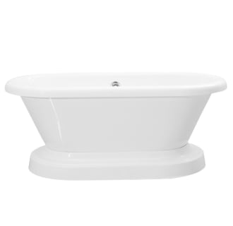 60" Freestanding Acrylic Soaking Tub with Rear Drain, Drain Assembly, and Overflow