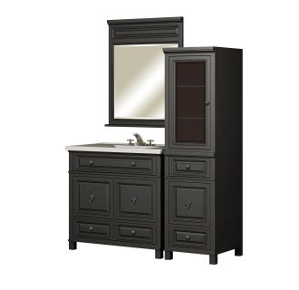 Barton Hill 36" Vanity Package - Cabinet, Stone Top, Mirror, and Linen Tower