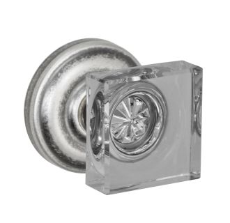 Glass Piazza Solid Brass Privacy Door Knob Set