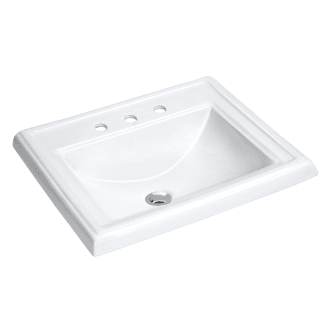 18 1/4" Drop In Bathroom Sink with 3 Holes Drilled and Overflow
