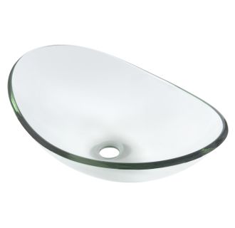 Oval 21-1/2" Tempered Glass Vessel Bathroom Sink
