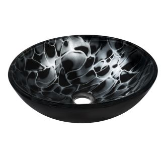 Circular 16-1/2" Tempered Glass Vessel Bathroom Sink