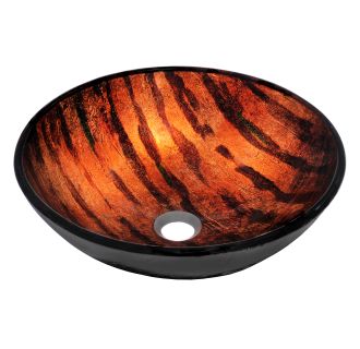 Circular 16-1/2" Tempered Glass Vessel Bathroom Sink