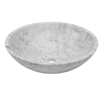 Circular 17" Carrera Marble Vessel Bathroom Sink