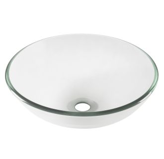 Circular 16-1/2" Tempered Glass Vessel Bathroom Sink