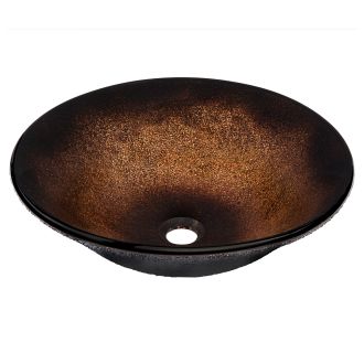 Circular 17-1/2" Tempered Glass Vessel Bathroom Sink