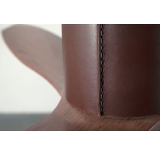 A thumbnail of the Modern Fan Co. LeatherLuxe Dark Bronze and Chocolate Leather sleeve and Mahogany blades closeup