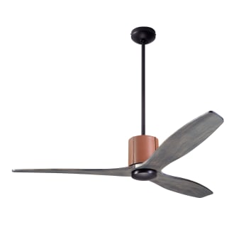 A thumbnail of the Modern Fan Co. LeatherLuxe Dark Bronze finish and Tan Leather wrap with Graywash blades