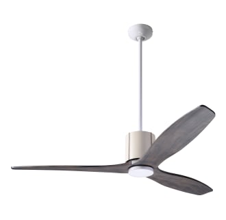 A thumbnail of the Modern Fan Co. LeatherLuxe Gloss White finish and Ivory Leather wrap with Graywash blades