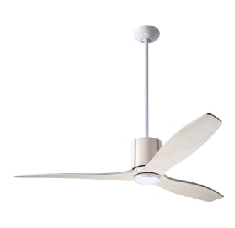 A thumbnail of the Modern Fan Co. LeatherLuxe Gloss White finish and Ivory Leather wrap with Whitewash blades