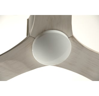 A thumbnail of the Modern Fan Co. LeatherLuxe Gloss White finish and Ivory Leather sleeve and Whitewash blades closeup 5