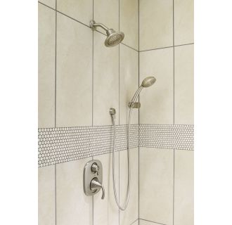 A thumbnail of the Moen 600S Installed Shower System in Brushed Nickel