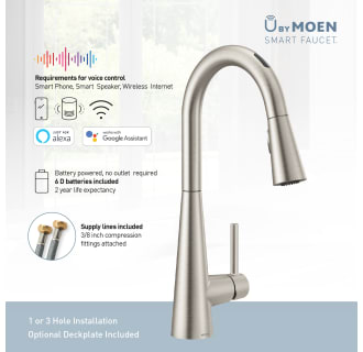 Moen 7864EVSRS Spot Resist Stainless U by Moen Sleek 1.5 GPM Single