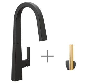 A thumbnail of the Moen S75005 Matte Black Faucet with Brushed Gold Handle and Matte Black Handle