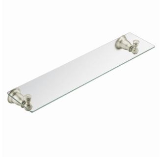 Signature Hardware 916742 Ceeley 24 inch Glass Bathroom Shelf - Nickel, Silver