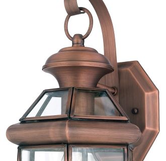 Quoizel NY8315 Brass Newbury 1-Light 12"H Outdoor Wall Sconce With Clear Glass 