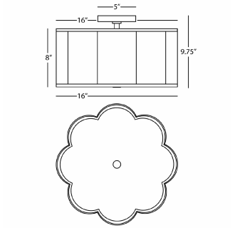 A thumbnail of the Robert Abbey Axis 16 Flushmount Robert Abbey-Axis 16 Flushmount-Line Drawing