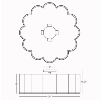 A thumbnail of the Robert Abbey Axis 24 Flushmount Robert Abbey-Axis 24 Flushmount-Line Drawing