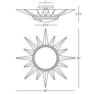 A thumbnail of the Robert Abbey Cosmos Flushmount Robert Abbey-Cosmos Flushmount-Line Drawing
