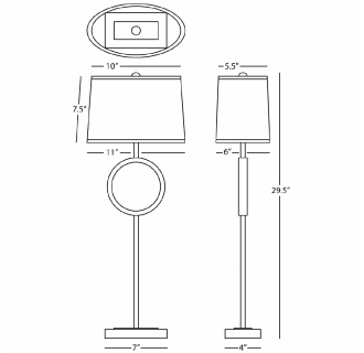 A thumbnail of the Robert Abbey Logan Fondine TAV Buf Lamp Robert Abbey-Logan Fondine TAV Buf Lamp-Line Drawing