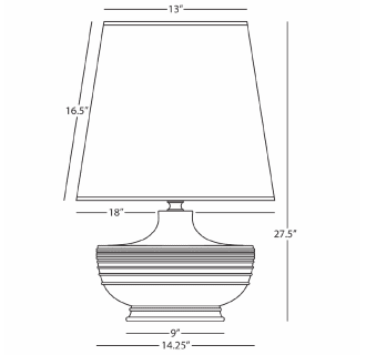 A thumbnail of the Robert Abbey Nolan Brass Accent TL Robert Abbey-Nolan Brass Accent TL-Line Drawing