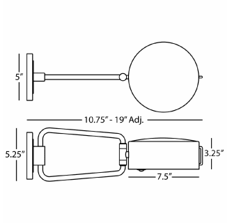 A thumbnail of the Robert Abbey Simon Wall Swinger Robert Abbey-Simon Wall Swinger-Line Drawing