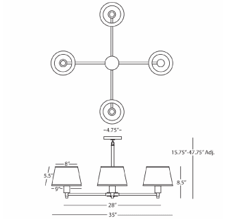 A thumbnail of the Robert Abbey Simple Snowflake Chandelier Robert Abbey-Simple Snowflake Chandelier-Line Drawing