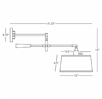 A thumbnail of the Robert Abbey Simple Snowflake Wall Boom Lamp Robert Abbey-Simple Snowflake Wall Boom Lamp-Line Drawing