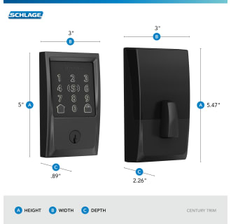 A thumbnail of the Schlage BE499WB-CEN Encode Plus Spec Image
