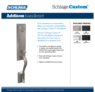 A thumbnail of the Schlage FCT58-ADD Schlage-FCT58-ADD-Addison 3/4 Trim Info Graphics