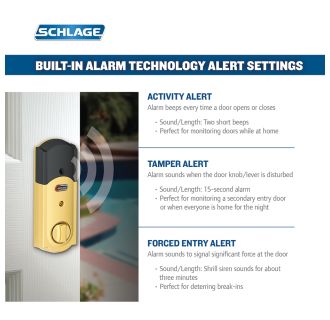 A thumbnail of the Schlage FE469NX-CAM-ACC-CAM-LH Schlage FE469NX-CAM-ACC-CAM-LH Alarm Features