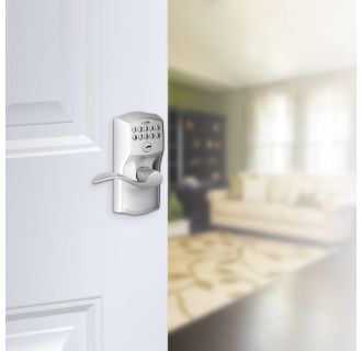 A thumbnail of the Schlage FE595-CAM-ACC Schlage's FE595-CAM-ACC in Satin Chrome on door.