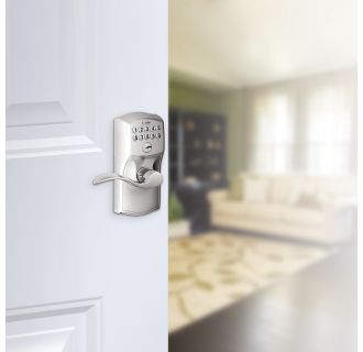 A thumbnail of the Schlage FE595-CAM-ACC Schlage's FE595-CAM-ACC in Polished Chrome on door.