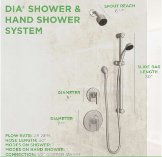 A thumbnail of the Symmons 3505-H321-V-CYL-B Dia Shower System Brushed