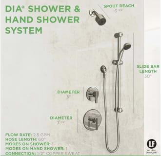 A thumbnail of the Symmons 3505-H321-V-CYL-B Dia Shower System Dimensions