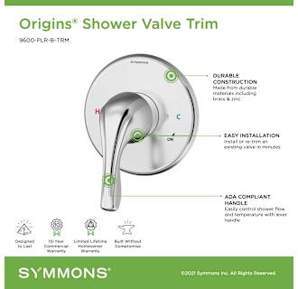 A thumbnail of the Symmons 9600-PLR-B-TRM Alternate Image